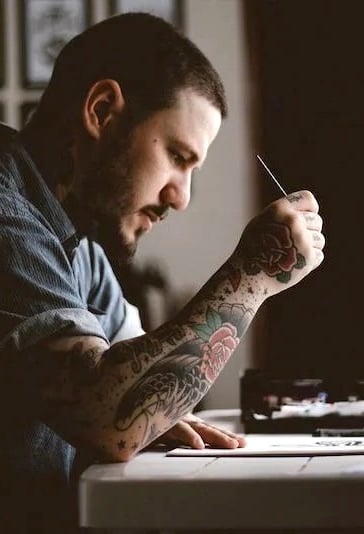 man working at a desk